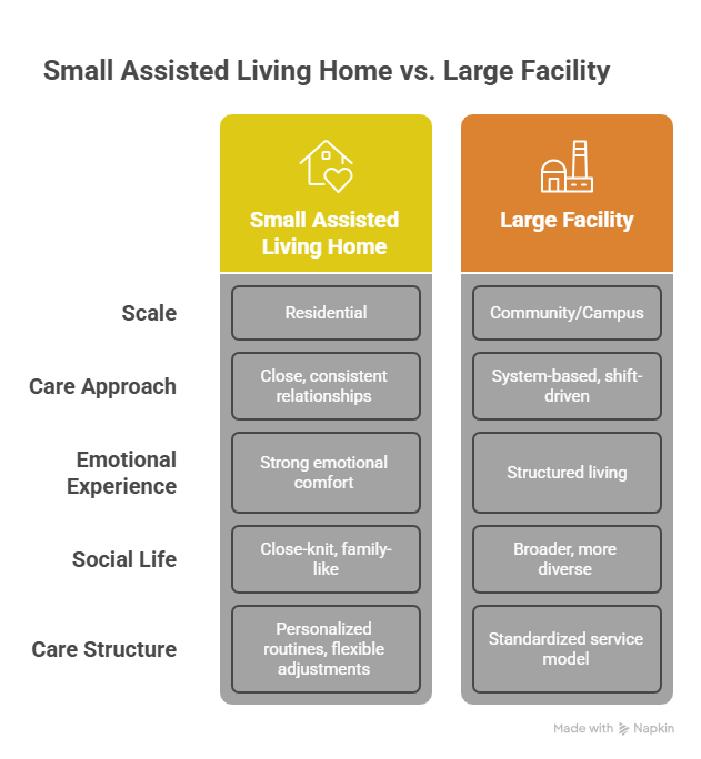 Small Assisted Living Home vs Large Facility: Key Differences